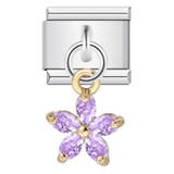 Paarse bloem charm
