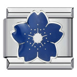 Donkerblauwe bloem charm