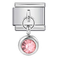 Roze steentje charm