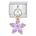 Paarse bloem charm