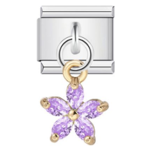 Paarse bloem charm