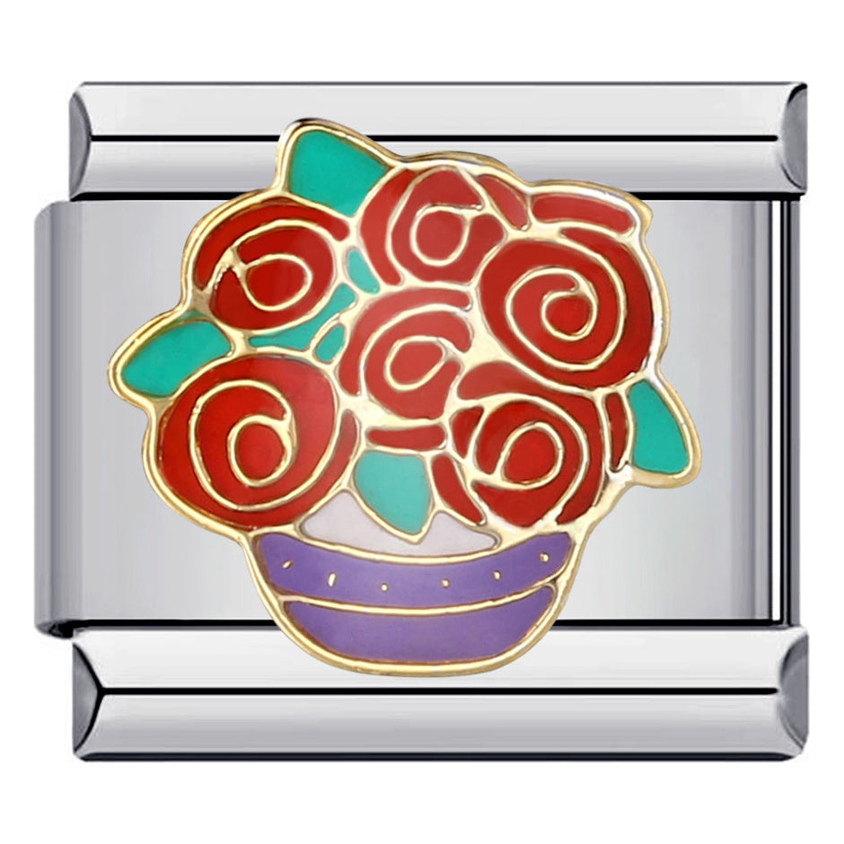 Rozen in pot charm