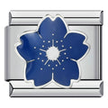 Donkerblauwe bloem charm