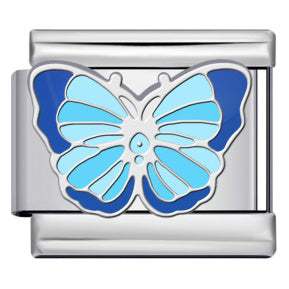 Blauwe vlinder charm