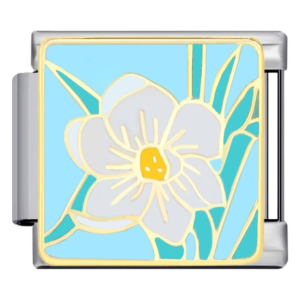Witte bloem charm