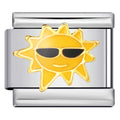 Zonnetje met bril charm